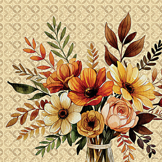 Nicole DeCamp ND971 - ND971 - Fall Bouquet - 12x12 watercolor floral bouquet, autumn flowers, orange blossoms, fall decor, rustic botanical art, farmhouse floral illustration from Penny Lane