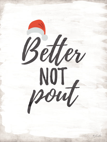 Lauren Rader RAD1481 - RAD1481 - Better Not Pout - 12x16 Christmas, Better Not Pout, Santa hat, minimalist, white background, playful, humorous holiday quote from Penny Lane
