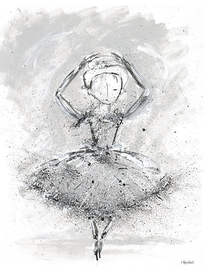 Roey Ebert REAR450 - REAR450 - Ballerina - 12x16 Ballerina silhouette, gray scale, tutu, expressive posture, abstract dancer, minimalist sketch, textured background from Penny Lane