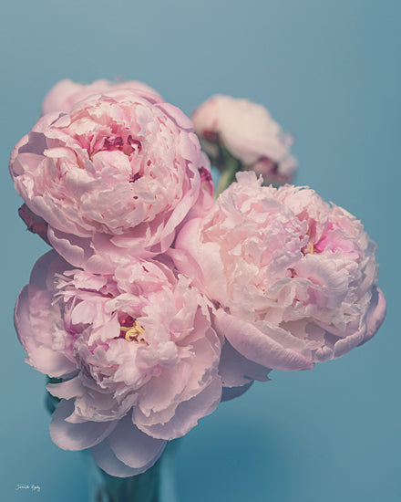 Jennifer Rigsby RIG287 - RIG287 - Petals of Promise II - 12x16 lavender peonies, blue background, soft focus flowers, romantic petals, blooming bouquet, elegant pastel tones, spring decor, dreamy floral arrangement from Penny Lane