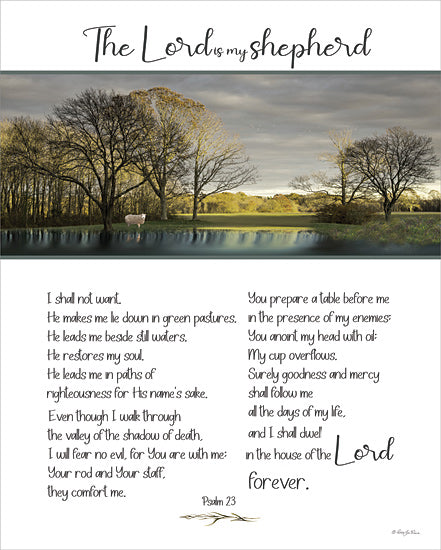 Robin-Lee Vieira RLV714 - RLV714 - The Lord is My Shepherd - 12x16 Psalm 23 scripture, still waters, green pastures, lamb, Christian art, spiritual reflection, peaceful landscape, biblical verse, comfort and hope from Penny Lane