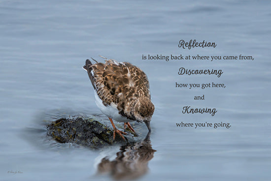 Robin-Lee Viera RLV718 - RLV718 - Reflection - 18x12 Sandpiper bird, water reflection, inspirational quote, nature, typography, shorebird, peaceful from Penny Lane