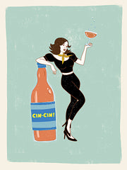 RN694 - Cin Cin Vintage Italian Poster - 12x16