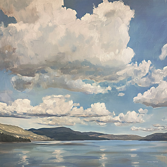 Svetlana Aleinikova SA102 - SA102 - Sky and Stream - 12x12 clouds over lake, peaceful sky, nature scenery, watercolor sky, water reflection, calm day from Penny Lane