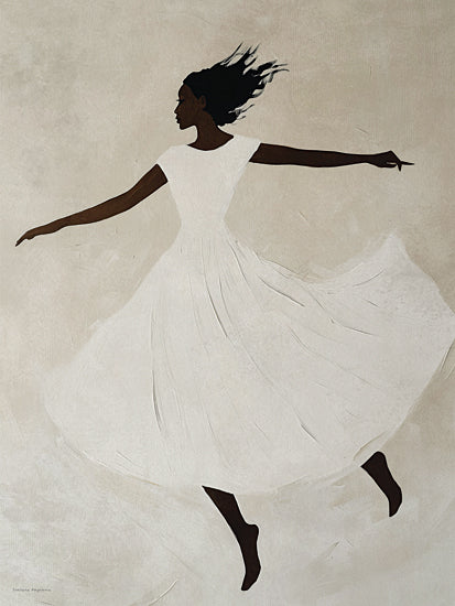 Svetlana Aleinikova SA115 - SA115 - Dance of the Soul - 12x16 dancing woman, flowing dress, minimal art, grace, motion, neutral background, silhouette style, artistic movement, freedom, elegance from Penny Lane