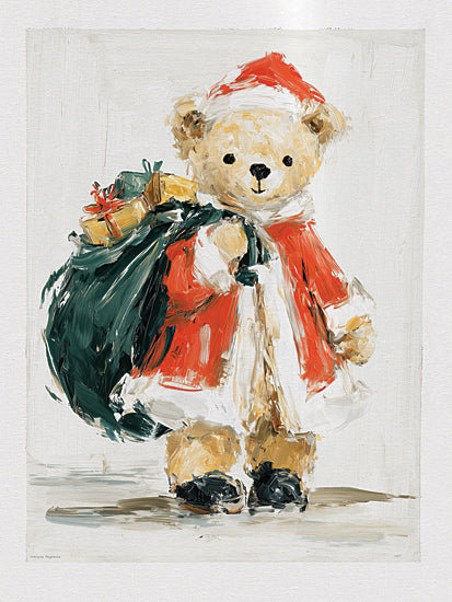 Svetlana Aleinikova SA529 - SA529 - Gift for You - 12x16 teddy bear, santa outfit, gift bag, christmas art, festive season, oil painting, impasto, whimsical bear, holiday cheer, painterly style, presents, cute animal from Penny Lane