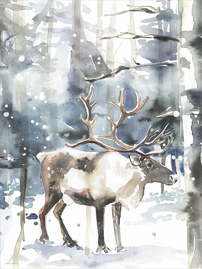 Svetlana Aleinikova SA538 - SA538 - Arctic Tundra Caribou - 12x16 reindeer in snowy forest, watercolor wildlife from Penny Lane