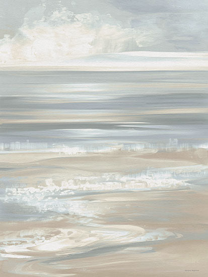 Svetlana Aleinikova SA664 - SA664 - Soft Tide - 12x16 misty ocean, coastal horizon, soft turquoise water, beach waves, sea spray, atmospheric seascape, cloudy sky, tranquil shoreline, aqua landscape, peaceful coastal wall art from Penny Lane