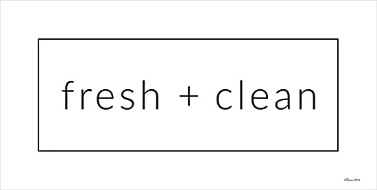 Susan Ball SB1196 - SB1196 - Fresh + Clean - 18x9 fresh and clean, black and white text, modern print, minimalist artwork, home decor, laundry message from Penny Lane