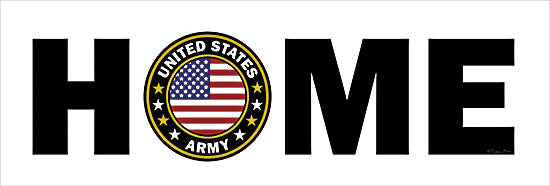 Susan Ball SB1416 - SB1416 - HOME - Army - 18x6 home sign, United States Army emblem, patriotic typography, American flag, military honor, bold black letters from Penny Lane