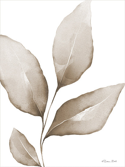 Susan Ball SB1429 - SB1429 - Neutral Simplicity Leaves 1 - 12x16 neutral botanical art, beige leaves, minimalist nature, watercolour leaves, serene decor, monochrome style from Penny Lane
