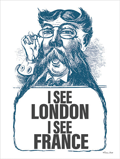 Susan Ball SB1439 - SB1439 - I See London - 12x16 vintage man, london france joke, humorous sign, classic style, bathroom humor, old-fashioned from Penny Lane