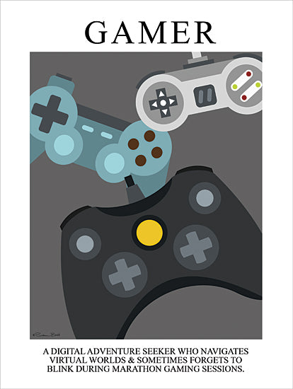 Susan Ball SB1469 - SB1469 - Gamer Definition   - 12x16 video game, controller, gamer lifestyle, digital adventure, game console, gaming marathon, joystick, playstation, xbox, retro gaming, virtual reality from Penny Lane
