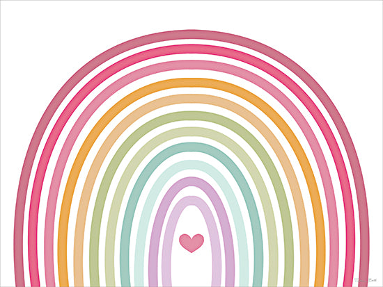 Susan Ball SB1550 - SB1550 - Rainbow Love - 16x12 rainbow, heart symbol, pastel colors, children's wall art, colorful arches, cute and happy theme from Penny Lane