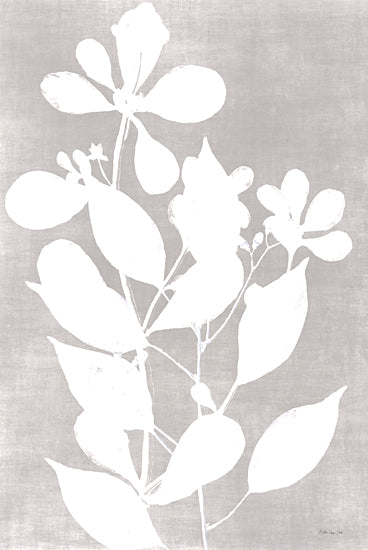 Stellar Design Studio SDS1207 - SDS1207 - Foliage Impression 2 - 12x18 white leaf silhouettes, botanical illustration, minimalist plant art, foliage print, grey and white composition, home decor art from Penny Lane
