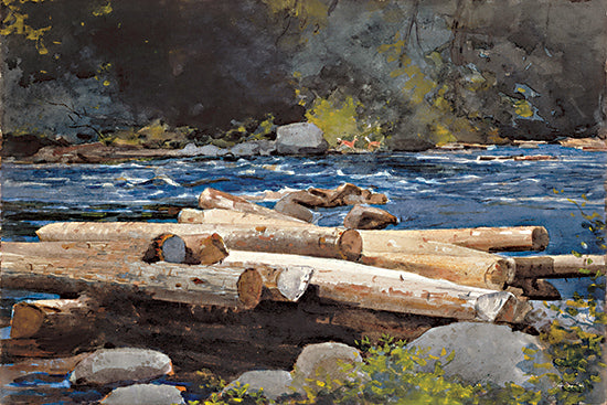 Stellar Design Studio SDS1411 - SDS1411 - Hudson River - 18x12 log river scene, felled logs, forest river, natural resource, wooded riverbank, realism, logging, forest industry from Penny Lane