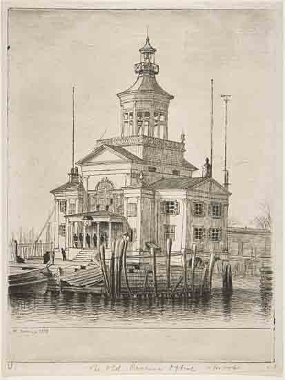 Stellar Design Studio SDS1479 - SDS1479 - The Old Revenue Office - 12x16 historic building, waterfront scene, old revenue office, vintage architecture, detailed etching, 19th century, harbor, pilings, townscape from Penny Lane