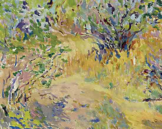Stellar Design Studio SDS1493 - SDS1493 - Garden Path - 16x12 impressionist brushwork, colorful foliage, natural path, vibrant color palette, post-impressionism, winding trail, expressive strokes, scenic landscape, nature study from Penny Lane