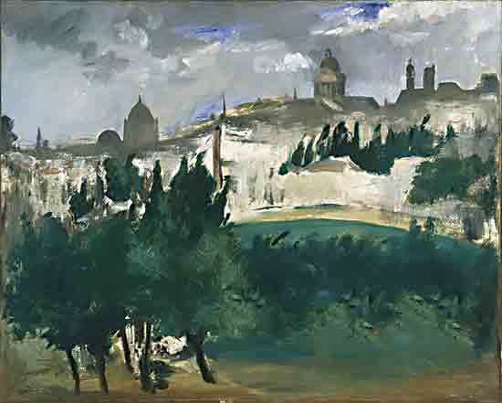 Stellar Design Studio SDS1497 - SDS1497 - Up on the Hill - 16x12 cityscape, domes, impressionism, urban landscape, skyline, distant buildings, moody, painterly, classic European city from Penny Lane