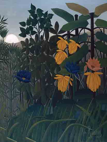 Stellar Design Studio SDS1502 - SDS1502 - Full Foliage - 12x16 jungle, flowers, lush, tropical foliage, moonlight, exotic, colorful blossoms, Rousseau style, imaginative, deep green from Penny Lane