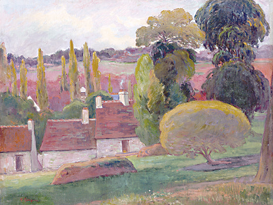 Stellar Design Studio SDS1551 - SDS1551 - A Farm in Brittany   - 16x12 village houses, vibrant trees, colorful hills, autumn landscape, rural village, painterly texture from Penny Lane
