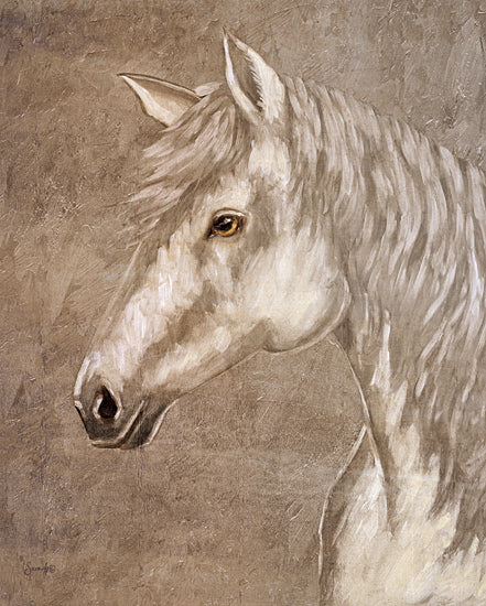 Sara G. Designs SGD287 - SGD287 - Pearl - 12x16 horse profile, equine elegance, white stallion, rustic horse painting, animal portrait, country vibe, natural beauty, farm decor, western art style from Penny Lane