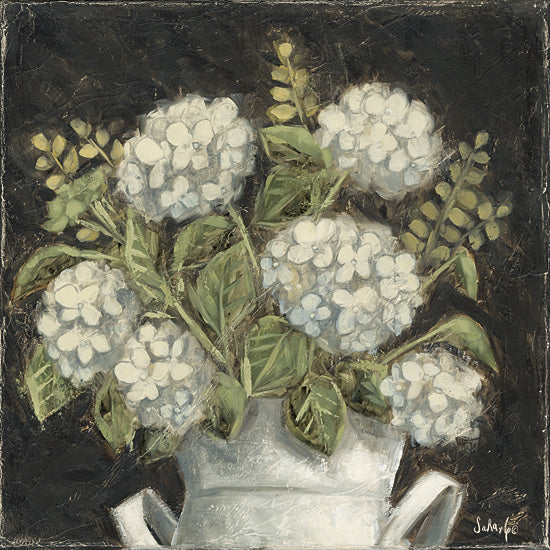 Sara G. Designs SGD295 - SGD295 - Farmhouse Floral - 12x12 white hydrangeas, ceramic vase, foliage, decorative flowers, vintage style, green leaves from Penny Lane