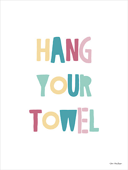 Seven Trees Design ST1072 - ST1072 - Hang Your Towel    - 12x16 hang your towel, pastel word art, bathroom reminder, kid-friendly design, motivational, clean space decor, text art from Penny Lane