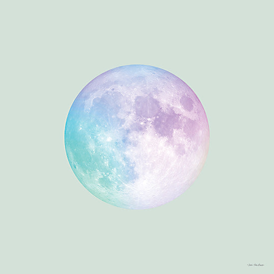 Seven Trees Design ST1114 - ST1114 - To the Moon - 12x12 pastel moon, celestial art, rainbow moon, soft glow, light green background, dreamy sky, digital moon, fantasy, night themed from Penny Lane