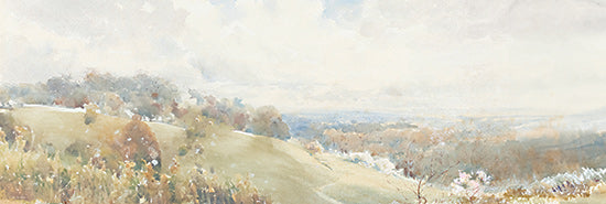 Seven Trees Design ST1146 - ST1146 - Serene Horizons - 36x12 rolling hills, distant trees, soft watercolor, misty landscape, peaceful countryside, pastel tones from Penny Lane