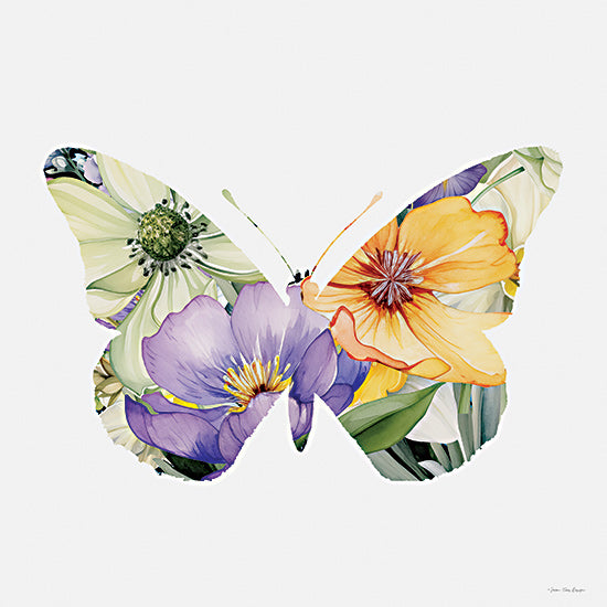Seven Trees Design ST1152 - ST1152 - Butterfly Serenade - 12x12 butterfly silhouette, floral collage, botanical pattern, pastel flowers, nature theme, bright and cheerful, insect art, modern twist, minimalist background from Penny Lane