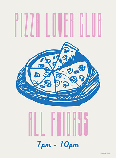 Seven Trees Design ST1157 - ST1157 - Pizza Lover Club   - 12x16 pizza lover club poster, graphic pizza illustration, pop colors, retro font, food and drink event, playful design from Penny Lane