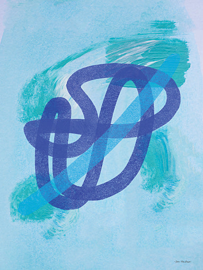 Seven Trees Design ST1164 - ST1164 - Chaos and Harmony - 12x16 Blue loop art, abstract ribbon, cool tones, digital abstract, green and blue theme, minimal style from Penny Lane