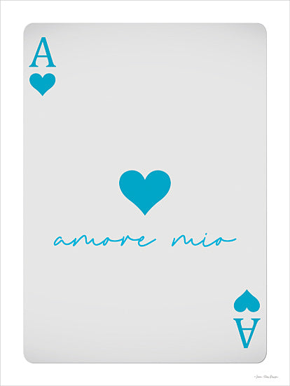 Seven Trees Design ST1165 - ST1165 - Amore Mio - 12x16 Ace of hearts, love card, playing card, turquoise design, minimal card, amore mio, modern card from Penny Lane