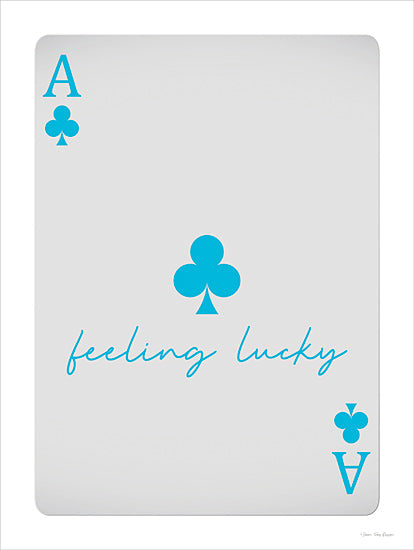 Seven Trees Design ST1166 - ST1166 - Feeling Lucky - 12x16 Ace of clubs, feeling lucky, poker card, mint green, minimal design, modern card typography from Penny Lane