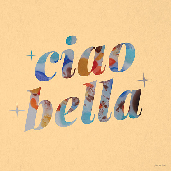 Seven Trees Design ST1214 - ST1214 - Ciao Bella - 12x12 typography, ciao bella, colorful letters, abstract pattern, modern design, Italian phrase, positive message, playful art from Penny Lane