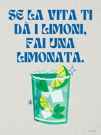 Seven Trees Design ST1218 - ST1218 - Limonata - 12x16 Italian quote, se la vita ti dà i limoni fai una limonata, lemonade, bright text, refreshing drink, lemons, typography from Penny Lane