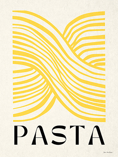 Seven Trees Design ST1220 - ST1220 - Pasta - 12x16 pasta, yellow noodles, abstract lines, graphic design, modern typography, Italian food, minimalist style from Penny Lane