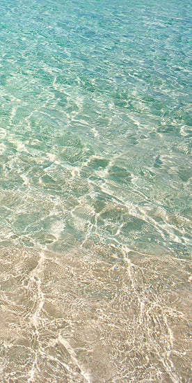 Catch A Star Fine Art STAR125 - STAR125 - Caribbean Waters Triptych III - 9x18 clear turquoise ocean, shallow beach waters, white sand, tropical coast, distant islands, blue sky, fluffy clouds from Penny Lane