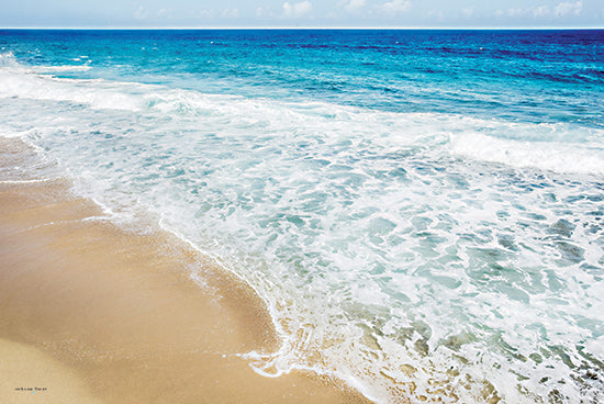 Catch A Star Fine Art STAR153 - STAR153 - Rugged Shoreline II - 18x12 tide coming in, turquoise water, calm beach, shoreline curve, ocean gradient, sand and sea, relaxing view from Penny Lane