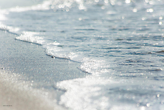 Catch A Star Fine Art STAR161 - STAR161 - Ocean's Kiss - 18x12 sparkling ocean, beach shoreline, glistening water, shallow waves, peaceful coast, minimal sea foam from Penny Lane