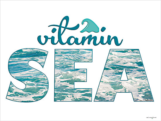 Catch A Star Fine Art STAR205 - STAR205 - Vitamin Sea - 16x12 Vitamin sea text, turquoise ocean typography, beach water overlay, summer wellness message, sea themed design from Penny Lane