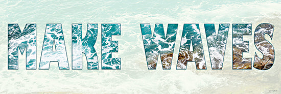 Catch A Star Fine Art STAR207 - STAR207 - Make Waves - 36x12 make a difference, ocean, waves, impact, bold typography, sea texture, motivational quote, surf style from Penny Lane