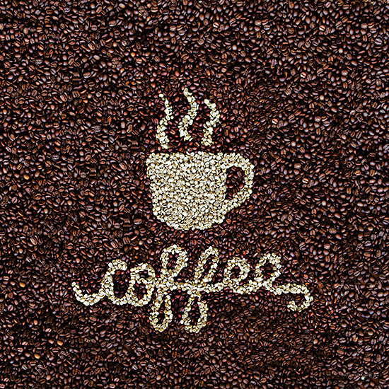 Catch A Star Fine Art STAR215 - STAR215 - Coffee Bean Sign - 12x12 coffee cup, typography, coffee beans, morning drink, aroma, brown tones, decorative kitchen sign from Penny Lane