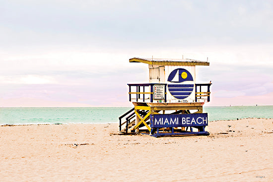 Catch a Star Fine Art  STAR226 - STAR226 - South Beach Beacon - 18x12 Miami Beach, lifeguard tower, coastal safety, colorful beach structure, ocean view, turquoise waters, public beach, pastel sky from Penny Lane