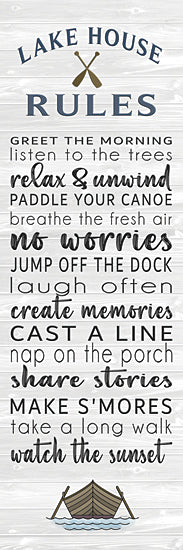 Catch A Star Fine Art STAR275 - STAR275 - Lake House Rules   - 12x36 lake house rules, decorative sign, summer retreat, water activities, family fun, text wall art, rustic setting from Penny Lane