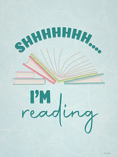 Catch A Star Fine Art STAR325 - STAR325 - I'm Reading - 12x16 open book graphic, quiet time quote, reading focus, pastel design, mint background, cozy reading art from Penny Lane
