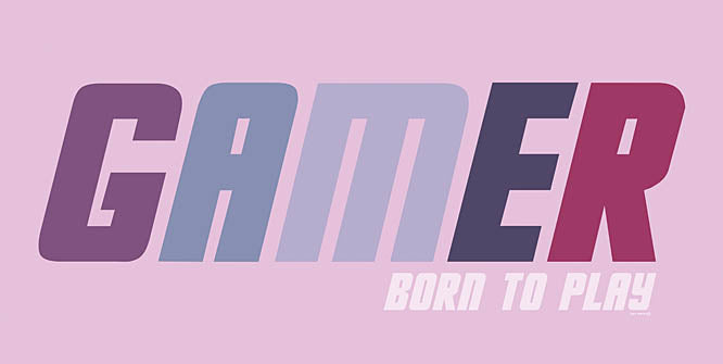 Yass Naffas Designs YND398 - YND398 - Gamer - Born to Play - 18x9 GAMER Born to Play, gaming motto, player mindset, typography art, colorful text design, gamer slogan, video games theme from Penny Lane