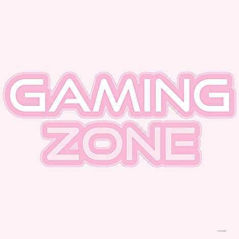 Yass Naffas Designs YND412 - YND412 - Gaming Zone - 12x12 Gaming zone, layered text effect, white and pink lettering, soft gaming art, pastel gamer vibes, interactive design theme from Penny Lane
