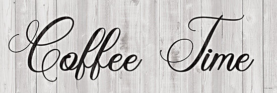 Yass Naffas Designs YND488 - YND488 - Coffee Time - 18x6 typographic art, coffee time quote, wood texture background, rustic typography, script font, neutral tones from Penny Lane